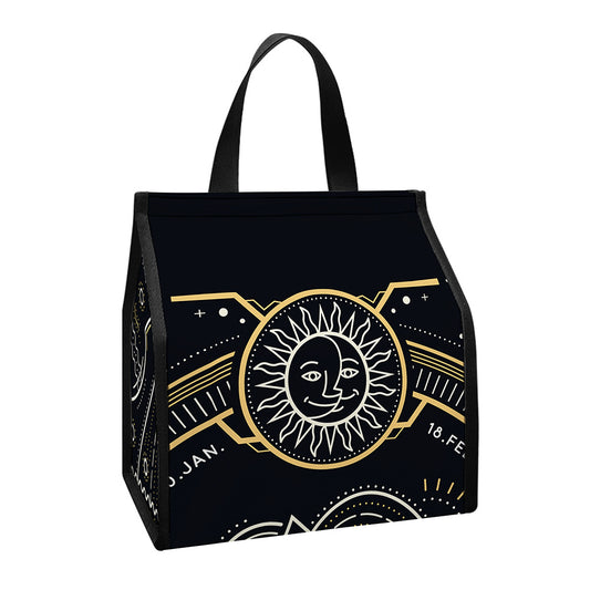 Vintage Aquarius Zodiac Sign Print Insulated Lunch Tote
