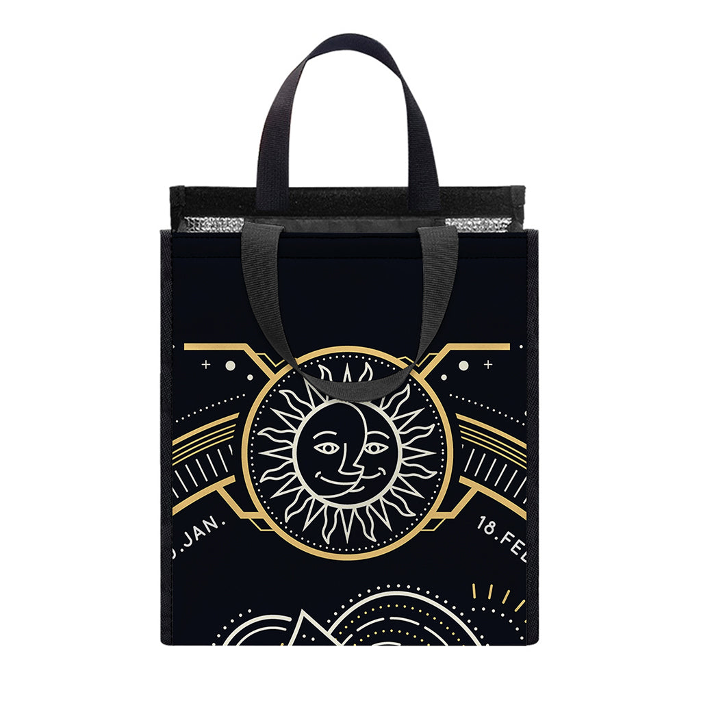 Vintage Aquarius Zodiac Sign Print Insulated Lunch Tote