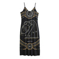 Vintage Aquarius Zodiac Sign Print Jersey Midi Cami Dress