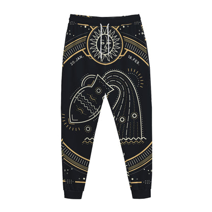 Vintage Aquarius Zodiac Sign Print Jogger Pants