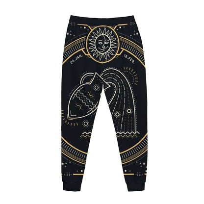 Vintage Aquarius Zodiac Sign Print Jogger Pants