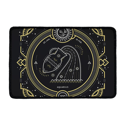 Vintage Aquarius Zodiac Sign Print Kitchen Mat