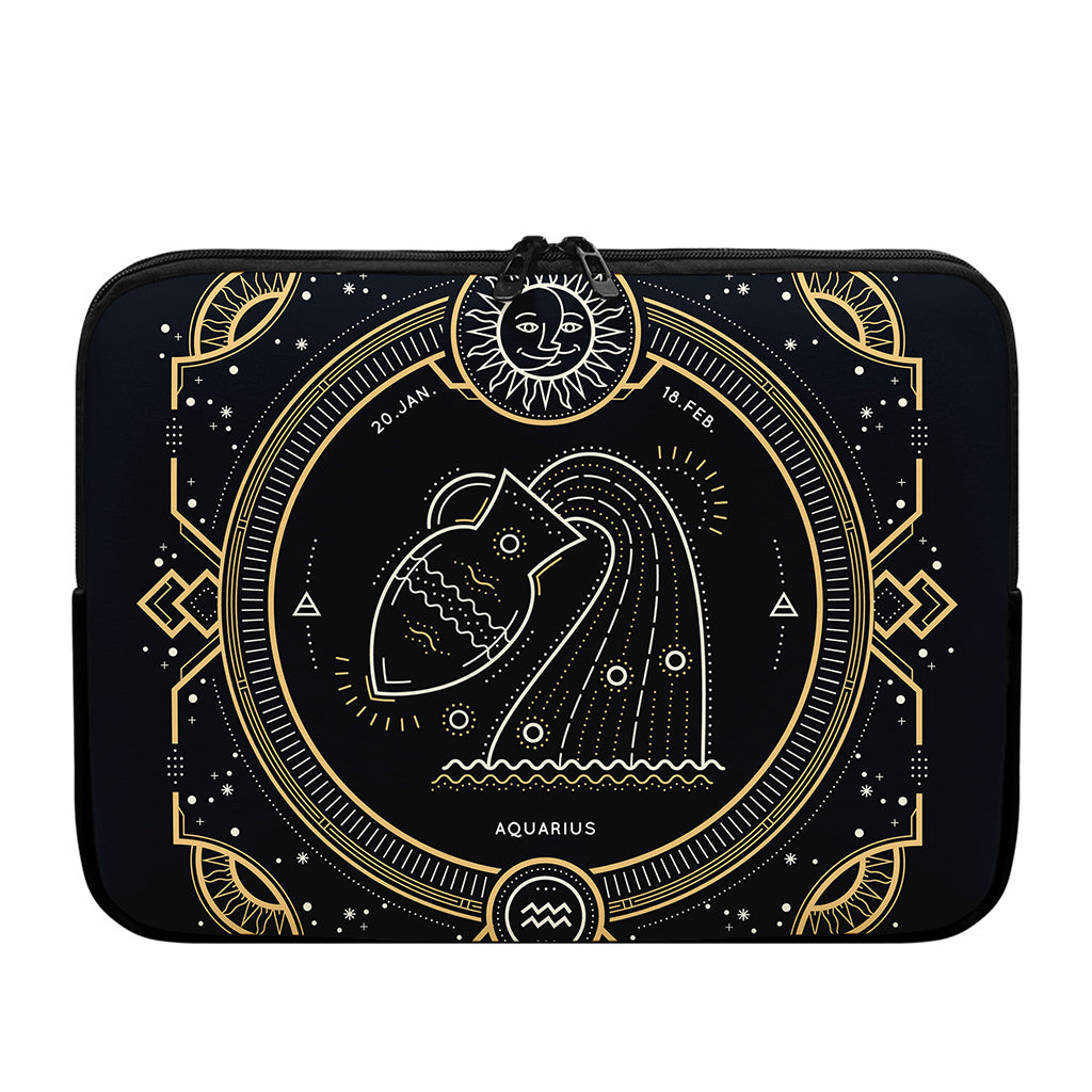 Vintage Aquarius Zodiac Sign Print Laptop Sleeve