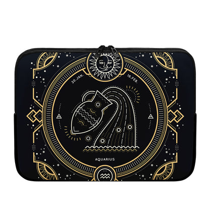 Vintage Aquarius Zodiac Sign Print Laptop Sleeve