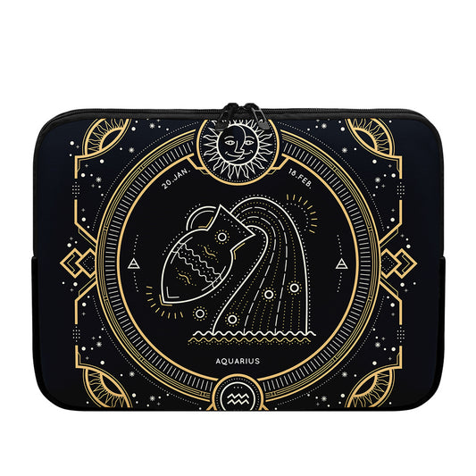 Vintage Aquarius Zodiac Sign Print Laptop Sleeve