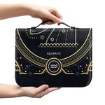 Vintage Aquarius Zodiac Sign Print Leather Bible Cover