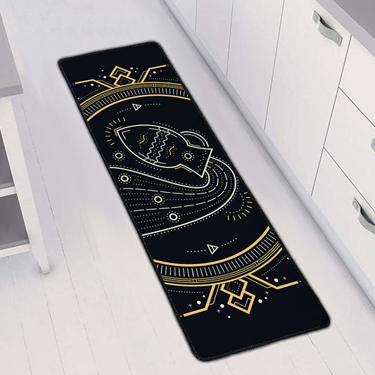 Vintage Aquarius Zodiac Sign Print Long Kitchen Mat