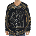 Vintage Aquarius Zodiac Sign Print Long Sleeve Baseball Jersey