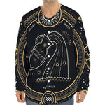 Vintage Aquarius Zodiac Sign Print Long Sleeve Baseball Jersey