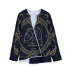 Vintage Aquarius Zodiac Sign Print Long Sleeve Short Coat