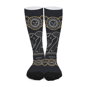 Vintage Aquarius Zodiac Sign Print Long Socks