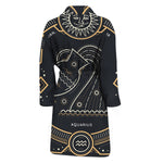 Vintage Aquarius Zodiac Sign Print Men's Bathrobe