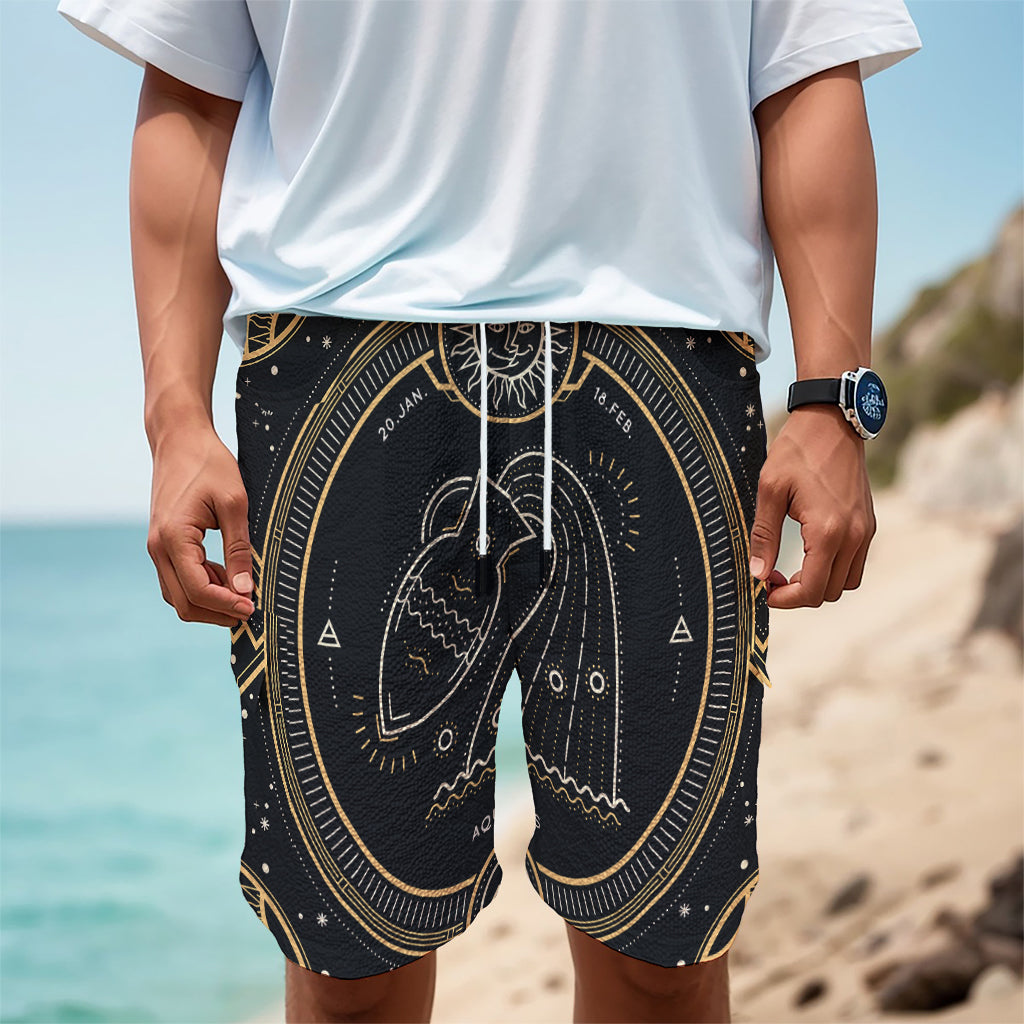 Vintage Aquarius Zodiac Sign Print Men's Cargo Shorts
