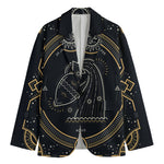 Vintage Aquarius Zodiac Sign Print Men's Cotton Blazer