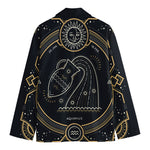 Vintage Aquarius Zodiac Sign Print Men's Cotton Blazer