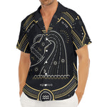 Vintage Aquarius Zodiac Sign Print Men's Deep V-Neck Shirt
