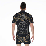 Vintage Aquarius Zodiac Sign Print Men's Rompers
