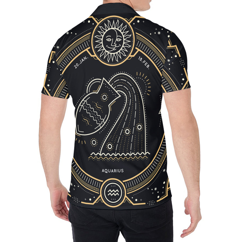 Vintage Aquarius Zodiac Sign Print Men's Shirt