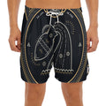 Vintage Aquarius Zodiac Sign Print Men's Split Running Shorts
