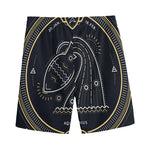 Vintage Aquarius Zodiac Sign Print Men's Sports Shorts