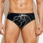 Vintage Aquarius Zodiac Sign Print Men's Swim Briefs