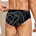 Vintage Aquarius Zodiac Sign Print Men's Swim Briefs