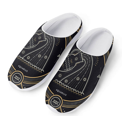 Vintage Aquarius Zodiac Sign Print Mesh Casual Shoes