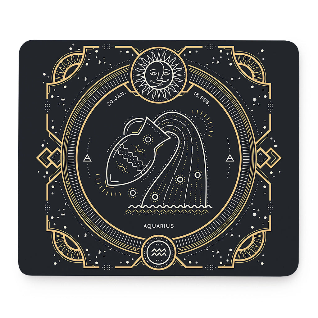 Vintage Aquarius Zodiac Sign Print Mouse Pad
