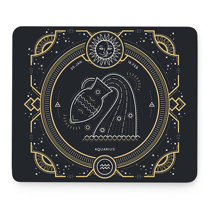 Vintage Aquarius Zodiac Sign Print Mouse Pad