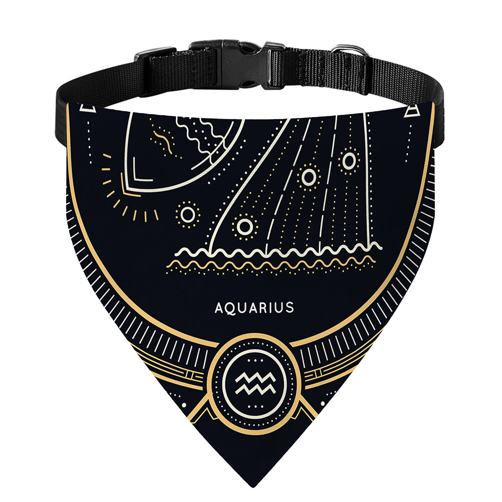 Vintage Aquarius Zodiac Sign Print Over The Collar Dog Bandana