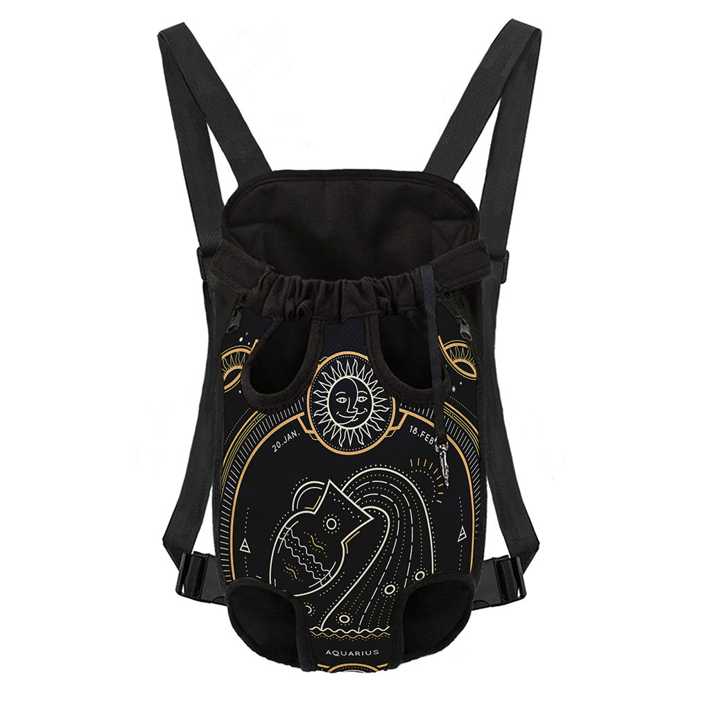 Vintage Aquarius Zodiac Sign Print Pet Carrier Backpack