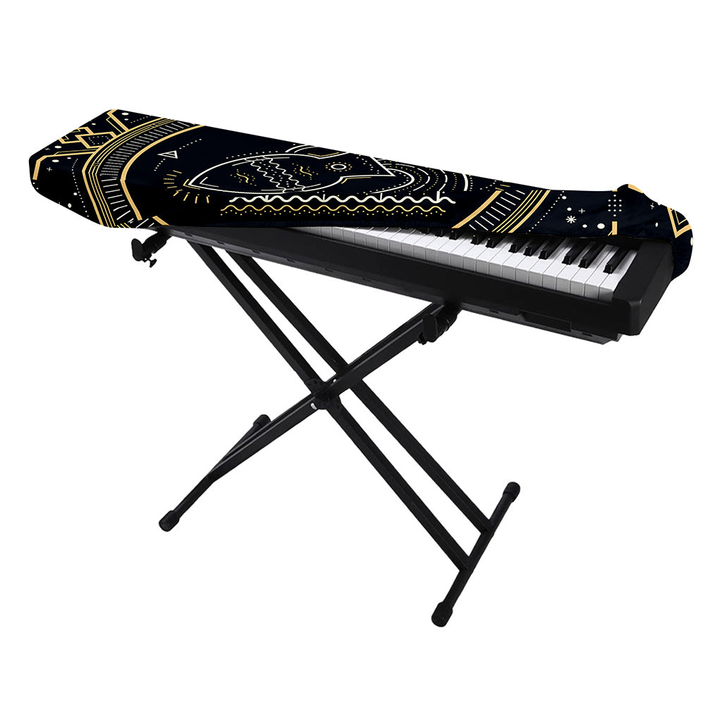 Vintage Aquarius Zodiac Sign Print Piano Keyboard Cover