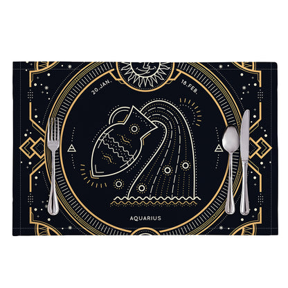 Vintage Aquarius Zodiac Sign Print Placemat