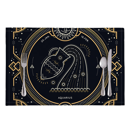 Vintage Aquarius Zodiac Sign Print Placemat