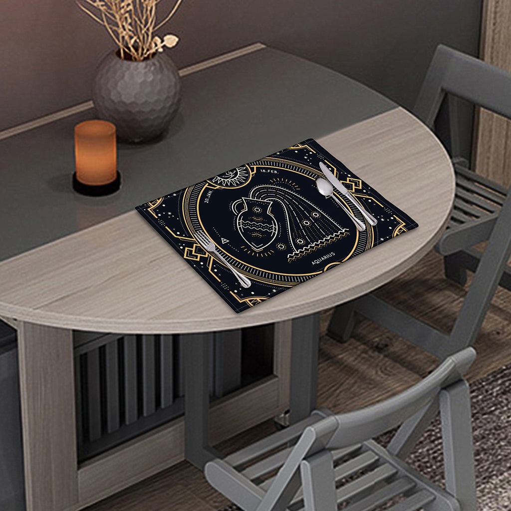 Vintage Aquarius Zodiac Sign Print Placemat