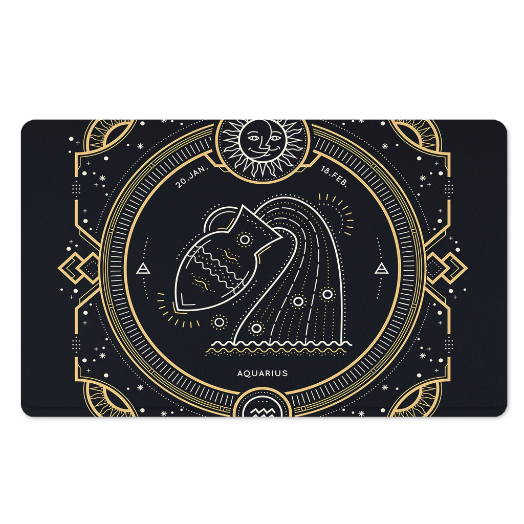 Vintage Aquarius Zodiac Sign Print Polyester Doormat
