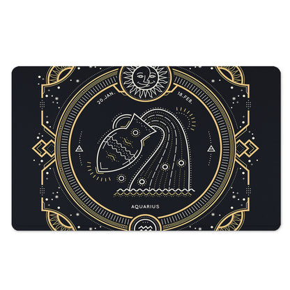 Vintage Aquarius Zodiac Sign Print Polyester Doormat