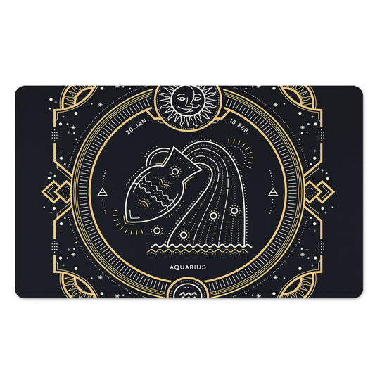 Vintage Aquarius Zodiac Sign Print Polyester Doormat