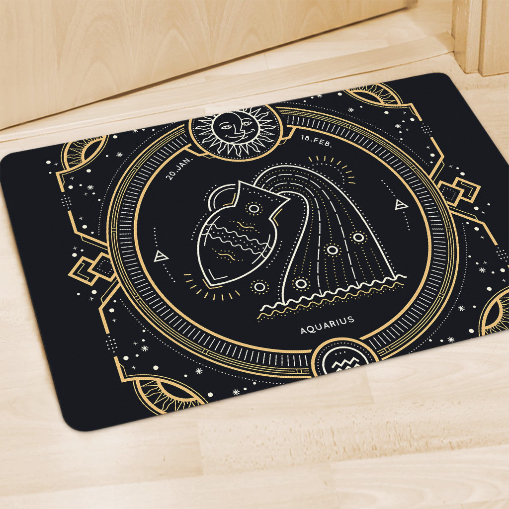 Vintage Aquarius Zodiac Sign Print Polyester Doormat