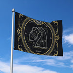 Vintage Aquarius Zodiac Sign Print Polyester Flag