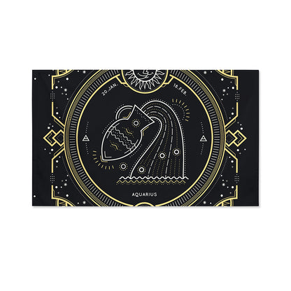 Vintage Aquarius Zodiac Sign Print Polyester Flag