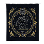 Vintage Aquarius Zodiac Sign Print Polyester Shower Curtain