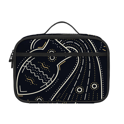 Vintage Aquarius Zodiac Sign Print Portable Lunch Bag