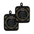 Vintage Aquarius Zodiac Sign Print Pot Holders