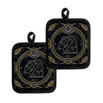 Vintage Aquarius Zodiac Sign Print Pot Holders