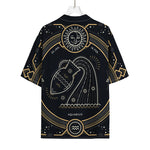 Vintage Aquarius Zodiac Sign Print Rayon Hawaiian Shirt