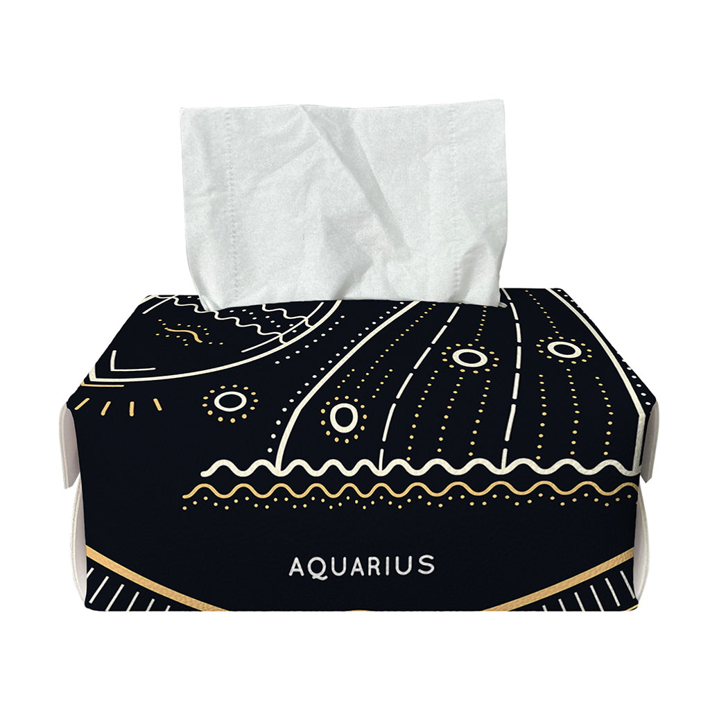 Vintage Aquarius Zodiac Sign Print Rectangle Tissue Box Cover