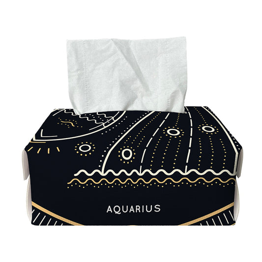Vintage Aquarius Zodiac Sign Print Rectangle Tissue Box Cover