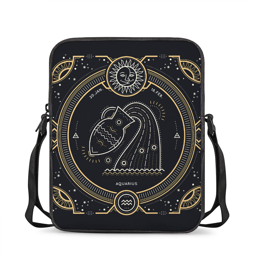 Vintage Aquarius Zodiac Sign Print Rectangular Crossbody Bag
