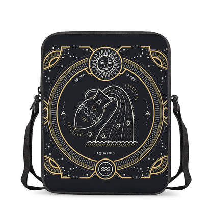 Vintage Aquarius Zodiac Sign Print Rectangular Crossbody Bag